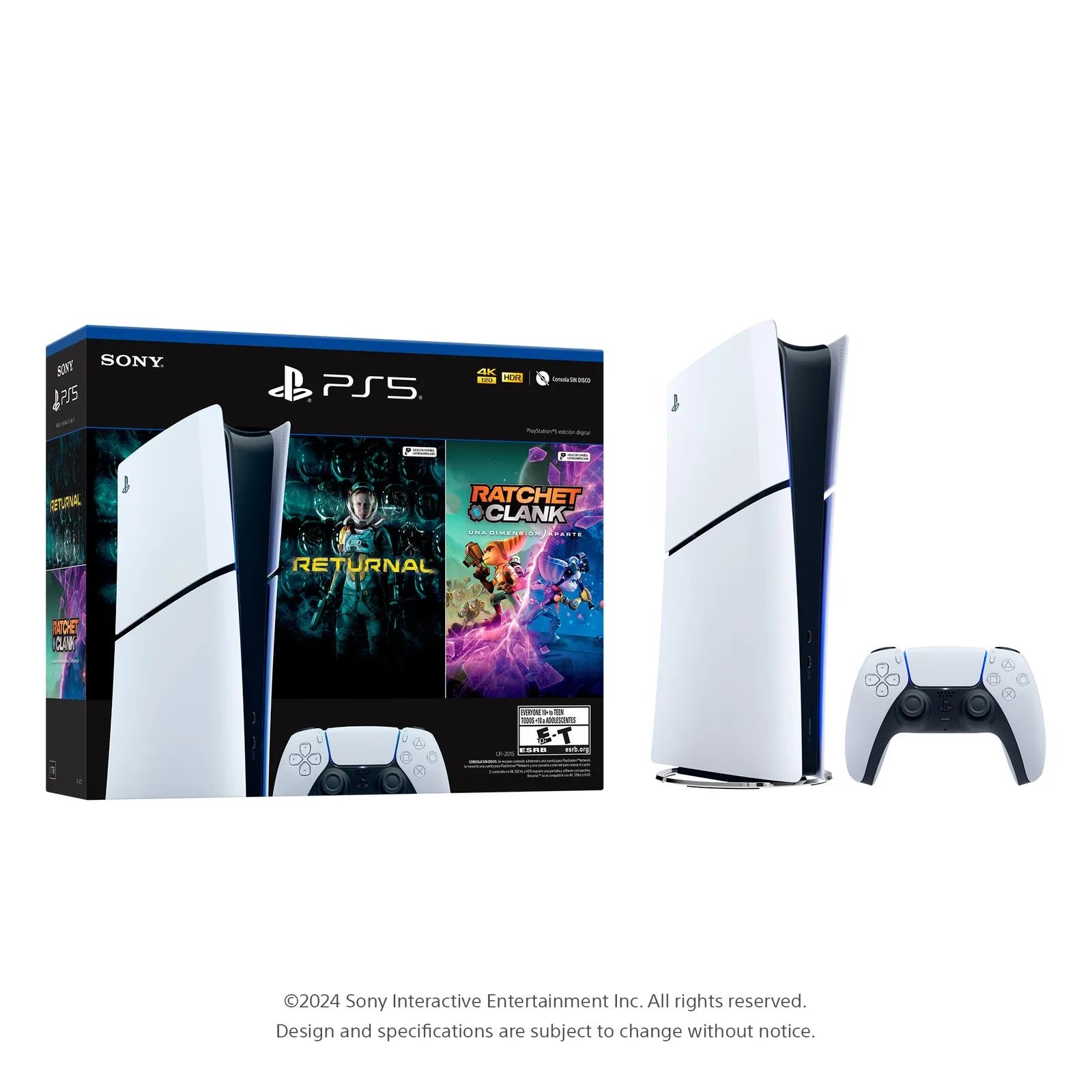 Consola PS5 PlayStation 5 Digital Sony Slim - Incluye 2 juegos (Returnal + Ratchet & Clank)