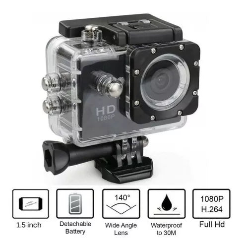 Camara Sports Cam 1080p Waterproof