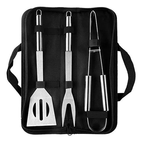 Set Asador x3 piezas con estuche negro