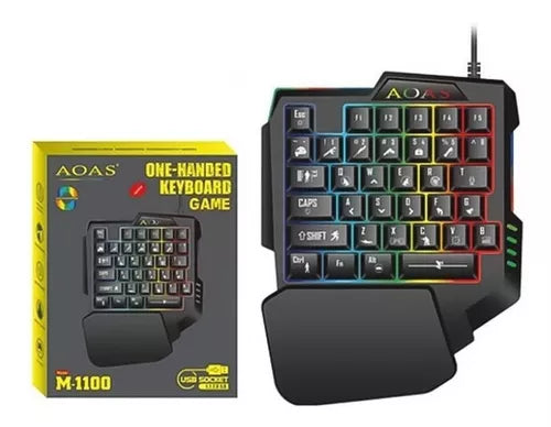 Mini Teclado Gamer corto RGB una mano M-1300