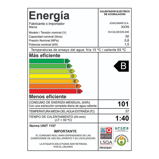 Termotanque Electrico 50lt Xion XI-CAL50