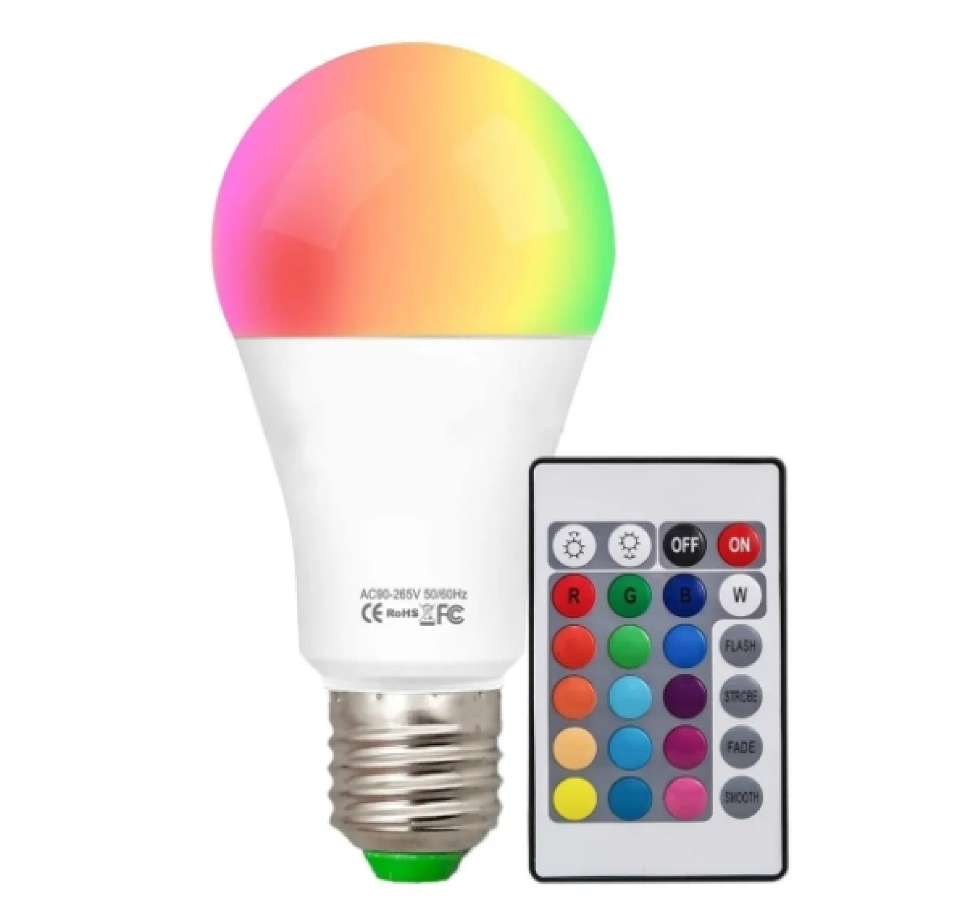 Lampara RGB 7w con control remoto