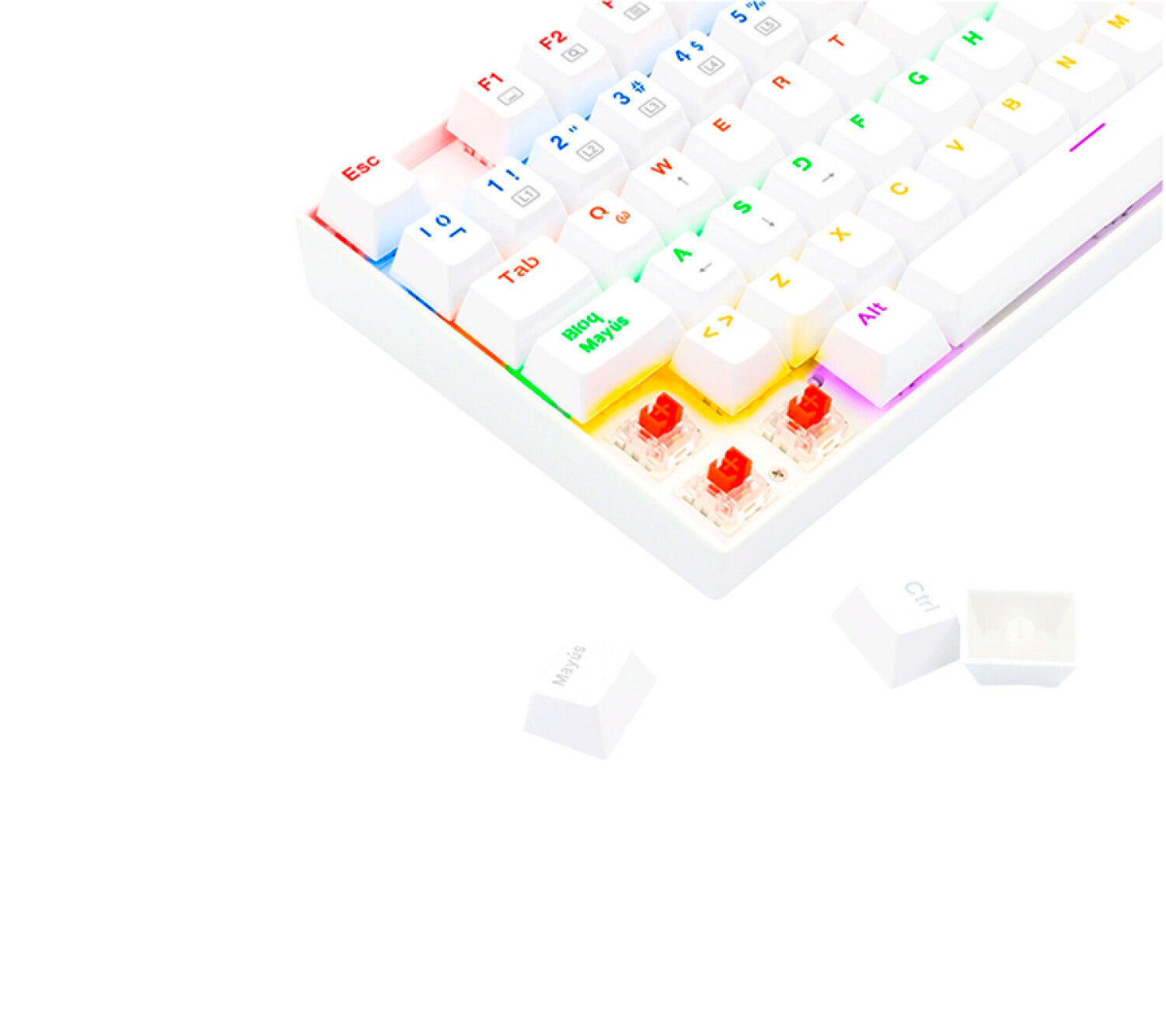 Teclado Redragon Kumara White sw Red K552w-KR
