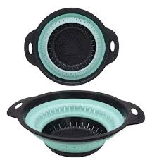Colador de silicona plegable 28cm diametro Verde