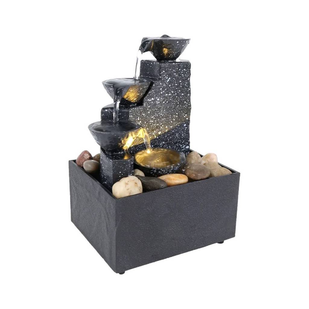 Fuente de agua interior decorativa con LED L-007
